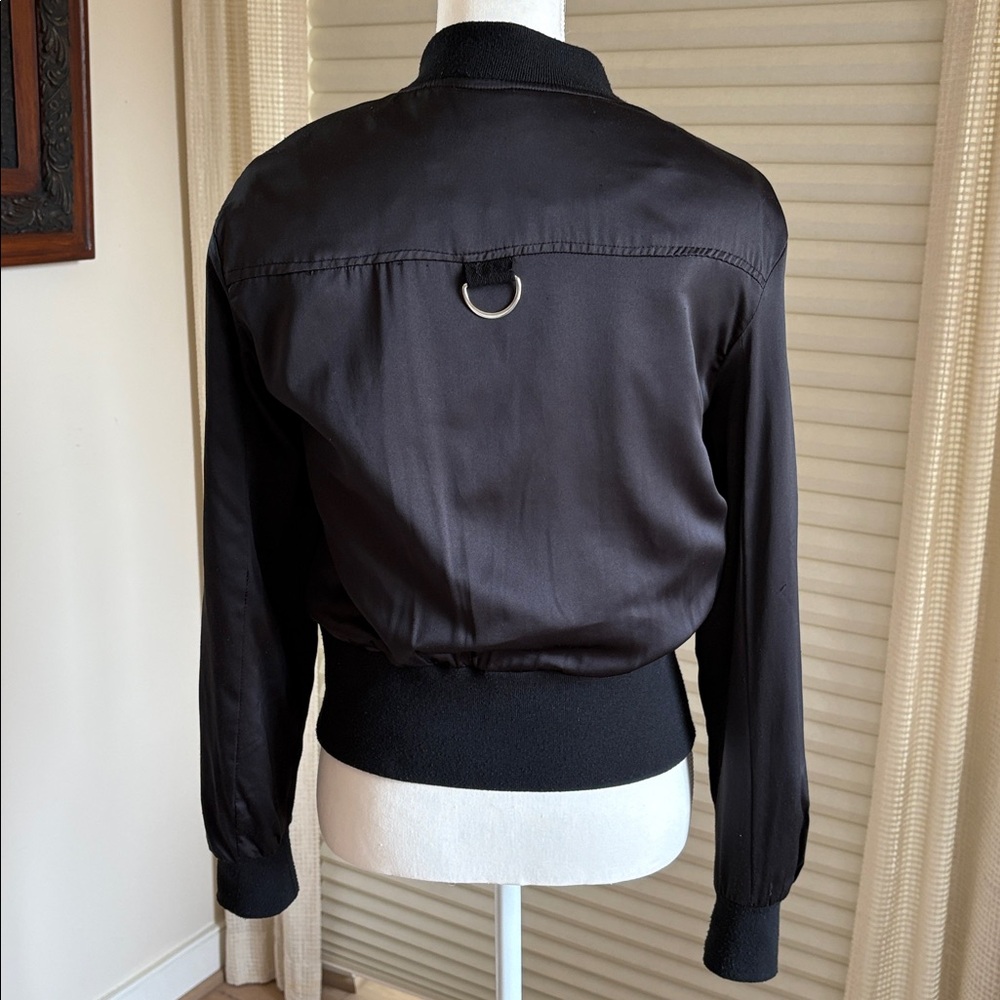 Zara Black Bomber Jacket size Sm - Picture 2 of 3